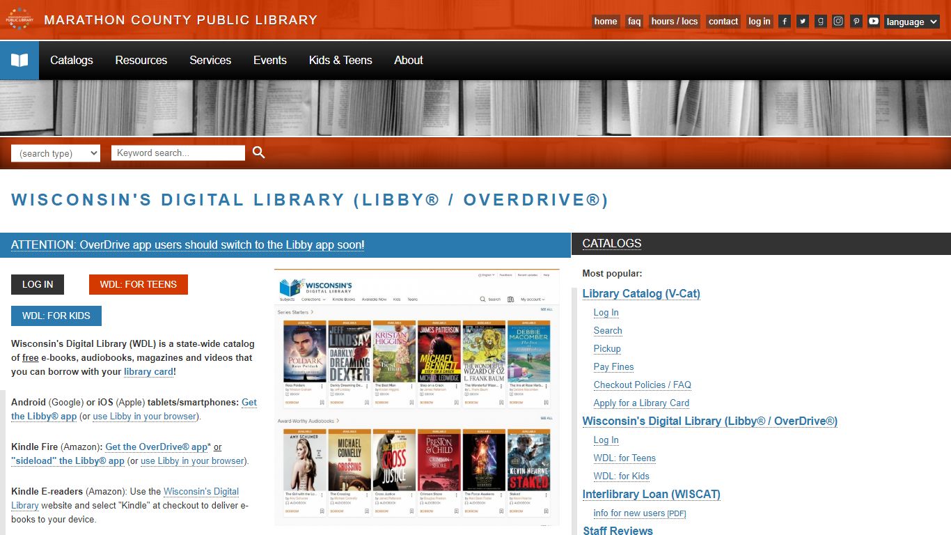 Wisconsin's Digital Library (Libby® / OverDrive®) | Marathon County ...